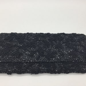 1960 年代のビーズ クラッチ バッグ/イブニング バッグ/黒のクラッチ、ヴィンテージ バッグ、彼女へのプレゼント