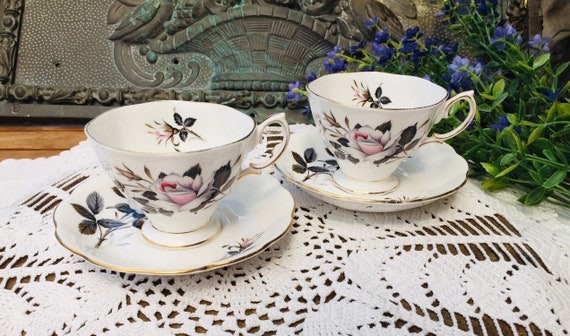 Vintage Royal Albert Queens Messenger Cup and Saucer Set for 2 
