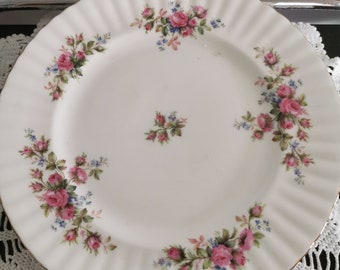 Royal albert Moss Rose dinner plate, moss rose replacement, 1950s dinnerware, floral dinner plate, set of 6