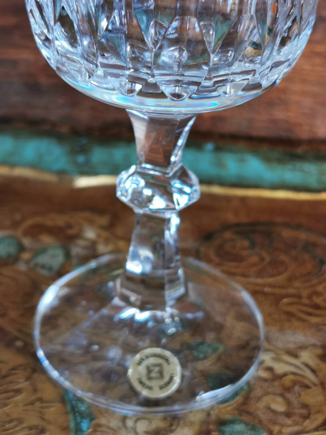 Pair of Zwiesel crystal wine glasses cut crystal drinks Etsy