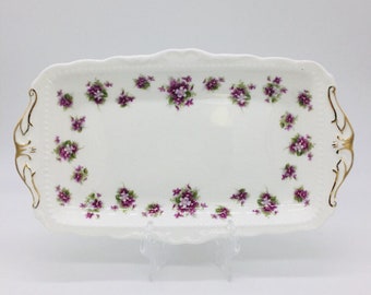 Vintage Royal Albert SWEET VIOLETS platter, Royal Albert sandwich plate, Cake Plate