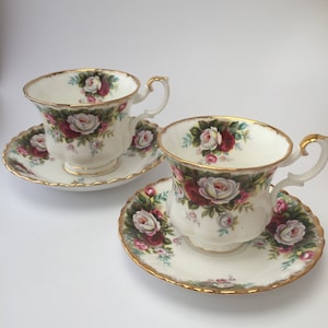 Vintage Royal Albert Celebration Tea Cup and Saucer Set: Floral Bone China
