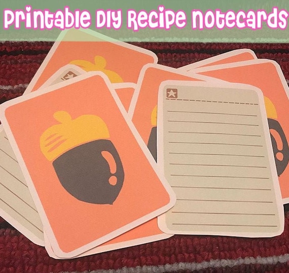 Animal Crossing DIY Recipe Notecards // Printable, Stationary, Letters, Inserts, Palm-size