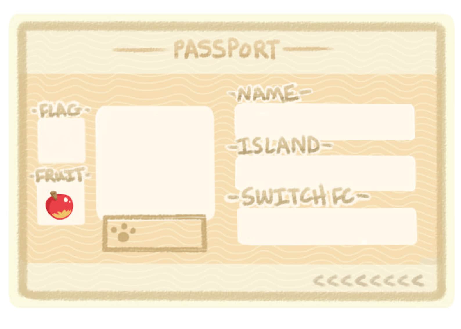 Animal Crossing Inspired Blank Passport // Digital Download Etsy Canada