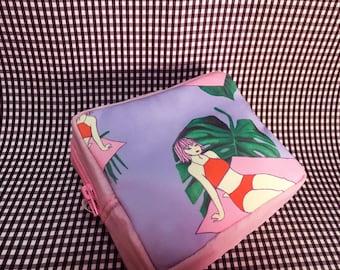 Printed Necessaire/ Cosmetic bag Lilac beach