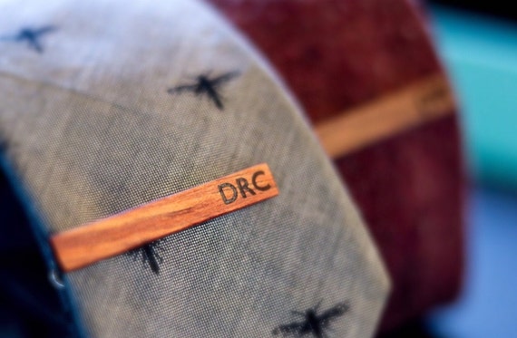 Wooden tie bar tie clip gift for dad zebrano wood tie clip for wedding brother