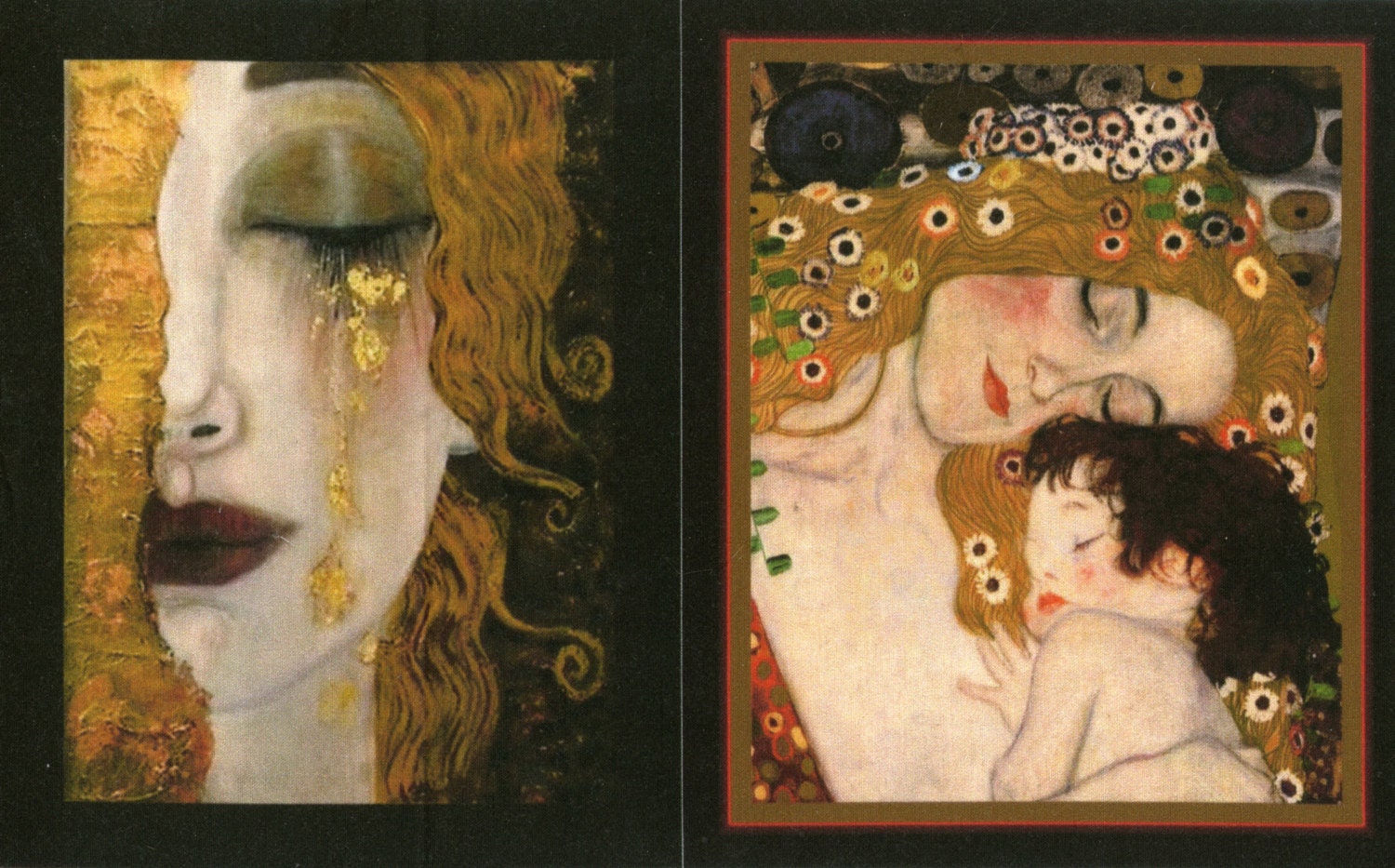 Tela de Gustav Klimt la madre y del niño lágrimas de oro Etsy