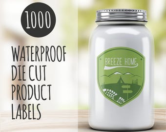 1000 Bulk/Wholesale Custom Printed Product Labels-  Waterproof Vinyl Die Cut Sticker Labels for Jars, Candles, Rollers,  Bottles, and More!