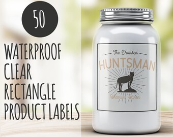 Rectangle - 50 Full Color Custom Clear Product Labels, stickers, waterproof