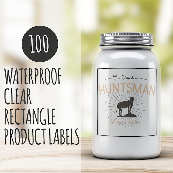 100 Custom Clear Product Labels – Waterproof Rectangle Stickers