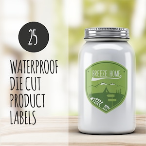25 Die Cut Custom Printed Waterproof Product Label/Stickers-  Cut to shape vinyl stickers for custom product packaging, labels, and branding