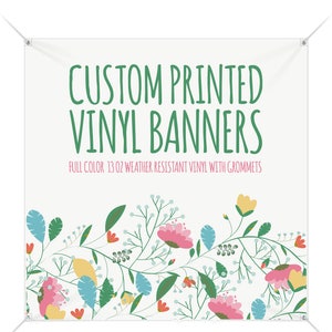 Custom Square Banner Vinyl, Full Color Banner, Vinyl Banner, Vinyl Sign, Custom Vinyl Banner, Custom Sign, Custom Printed Banner