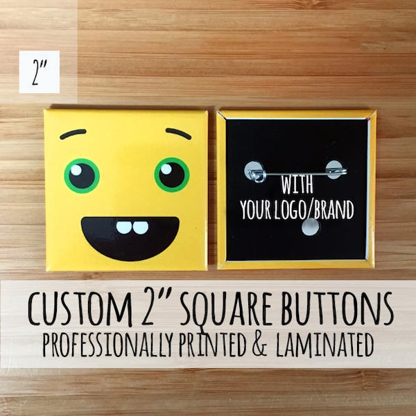 Custom Square Buttons ,Square Buttons Custom Buttons, Square Buttons, Personalized Buttons, Promotional Items, Promo Buttons