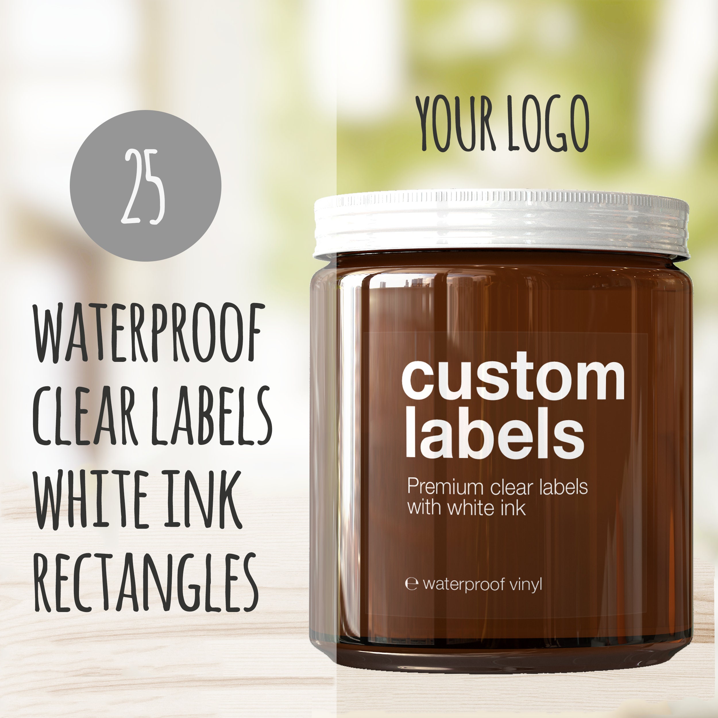 White Ink Product Labels 25 Rectangle Labels With White Ink Etsy