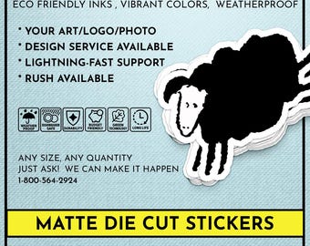 Custom Matte Vinyl Stickers – Waterproof, Die Cut, Free Proofs, Fast Shipping