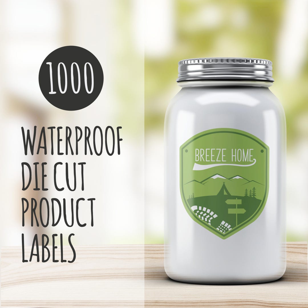 1000 Custom Printed Waterproof Vinyl Labels – Die Cut Product Stickers ...