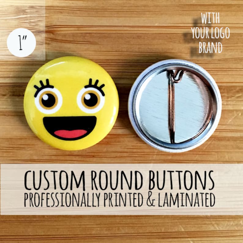 Custom Buttons Round Pin Back Buttons One Inch Round Etsy