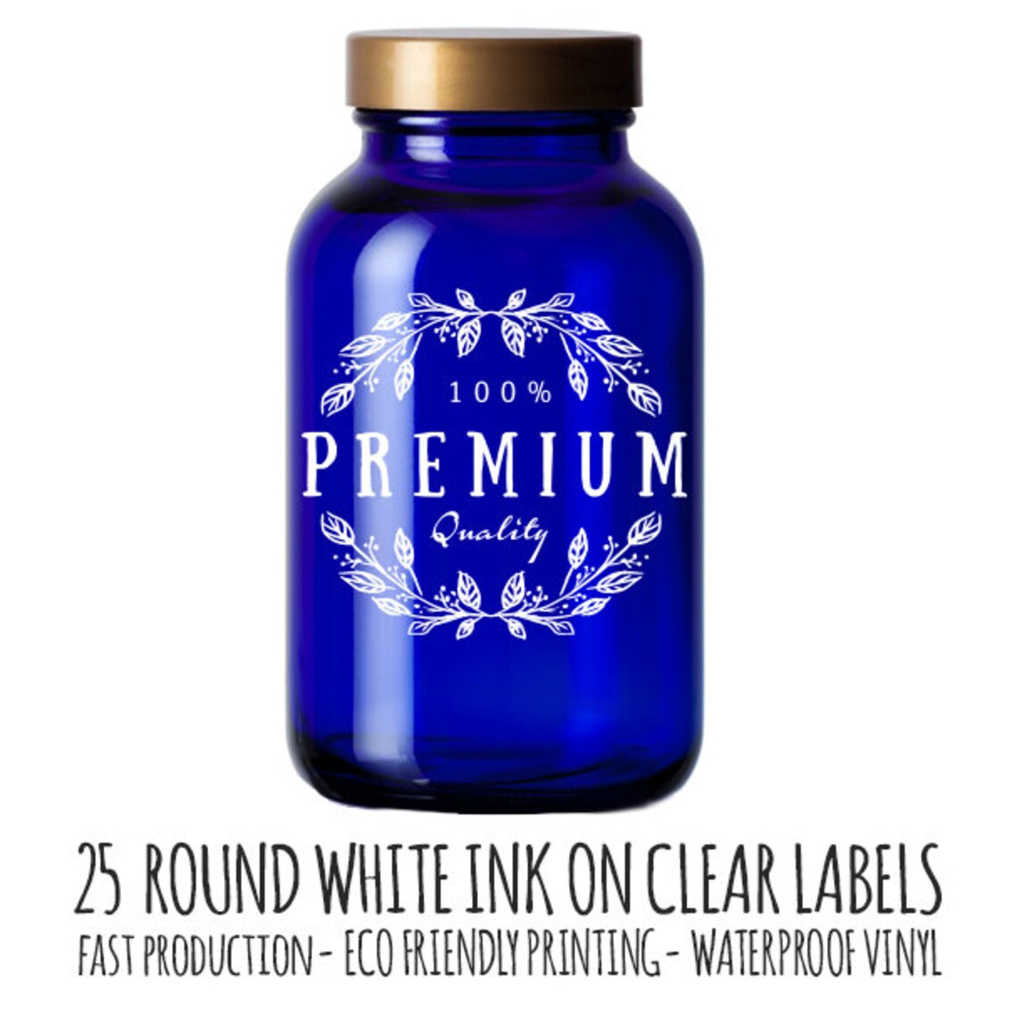 Round Sticker Labels White Ink on Clear Vinyl 25 Round Etsy