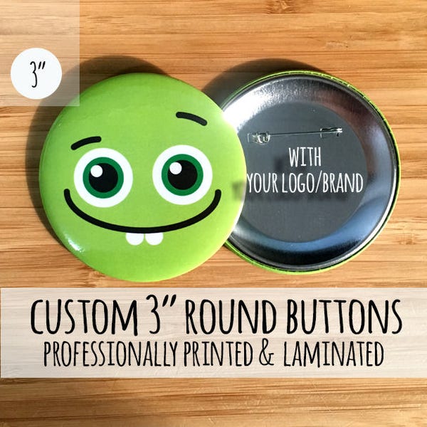 Custom Buttons 3 Inch, Custom Buttons Metal, Custom Button Pins, Custom Pins and Buttons, Make Your Own Buttons Pinback, Round Custom Badges