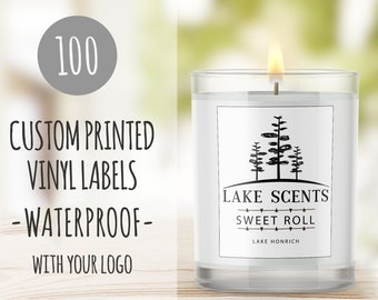 Custom Labels for Candles - 100 Waterproof and Smudge Proof