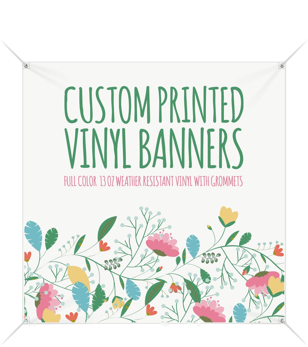 Custom Square Banner Vinyl Full Color Banner Vinyl Banner Etsy