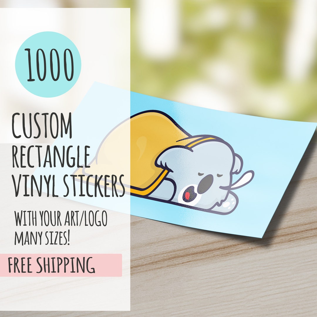1000 Custom Rectangle Vinyl Stickers, Your Art/logo - Etsy