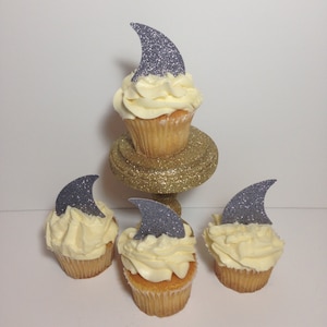 Shark Fin Cupcake Toppers (Shark Decorations, Beach Party, Shark Theme)
