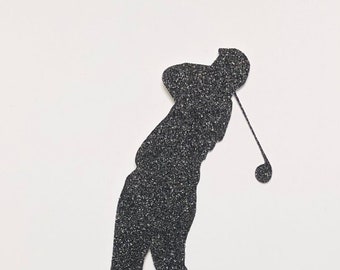 Golfer Cake Topper, Golfer Silhouette Cake Topper, Father’s Day Cake Topper, Man’s Birthday Cake Topper