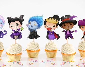 Baby Villains Cupcake Toppers, Villain Party Supplies