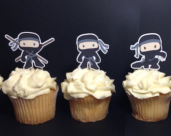 Ninja Party Cupcake Toppers (Ninja Birthday, Ninja Party, Ninja Decorations, Ninja Theme)