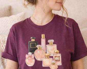Perfume Bottle Shirt, Aesthetic Graphic Tee, Clean Girl Shirt, Cute Girly Tee, Trendy Womens Shirt Gift for Her