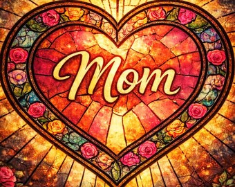 Stained Glass Mom Blanket, Best Mom Ever Gift, Mothers Day Blanket, Heart Mom Throw, Floral Minky Blanket, Gift for Mom from Daughter