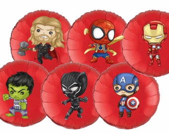 Superhero Balloon Stickers, Superhero Party Supplies