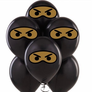 African American Ninja Balloon Stickers, Ninja Party Supplies