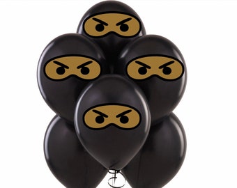 African American Ninja Balloon Stickers, Ninja Party Supplies
