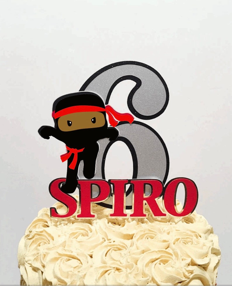 African American Ninja Cake Topper Ninja Party Supplies Etsy
