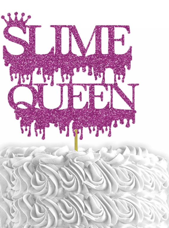 Slime Queen Cake Topper, Slime Birthday Decorations, Slime Theme Birthday,  Slime Party Supplies, Slime Party Decorations 