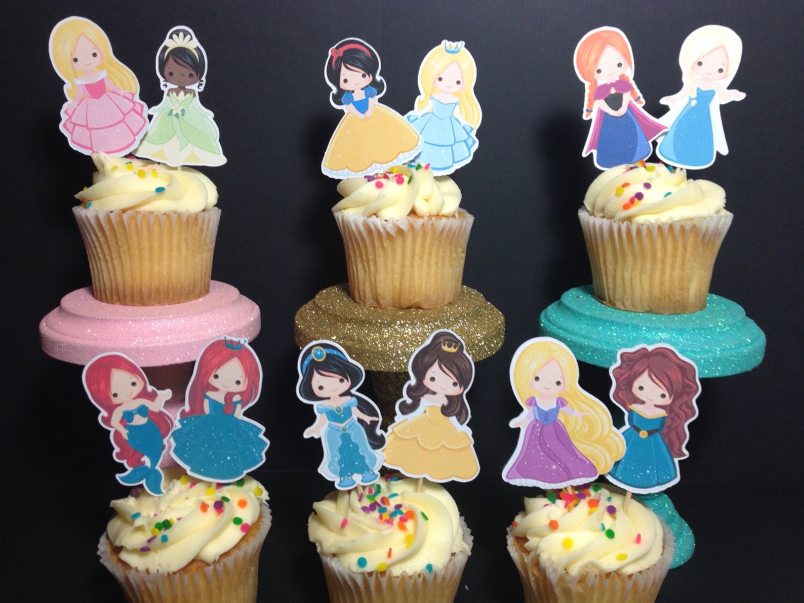 Fairytale Princess Cupcake Toppers princess Party Birthday - Etsy