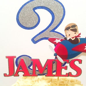 Pilot Cake Topper, Aviator Cake Topper, Airplane Cake Topper, Pilot Party Supplies