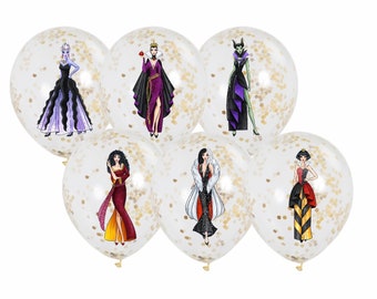 Fashionista Villains Balloon Stickers, Party Decor