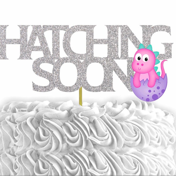 Hatching Soon Cake Topper, Dinosaur Themed Baby Shower Cake Topper, Hatching Soon Baby Shower Supplies