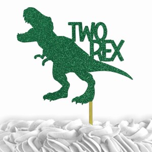 Two Rex Dinosaur Cake Topper, 2nd Birthday Party Decor - Etsy
