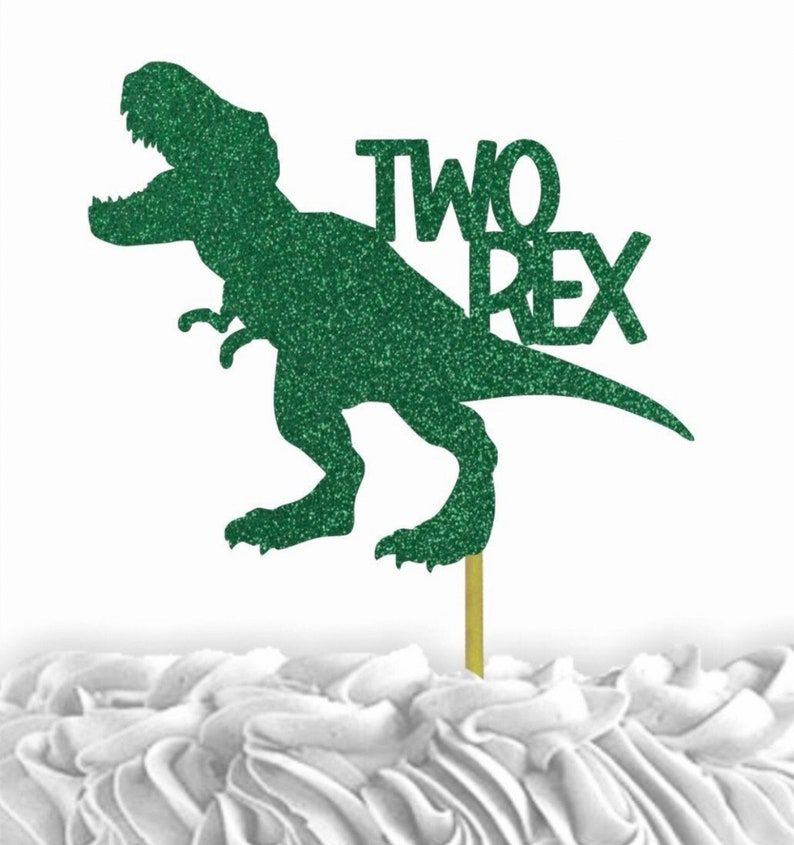 Two Rex Cake Two Rex Dinosaur Cake Topper, 2nd Birthday Party Decor - Etsy