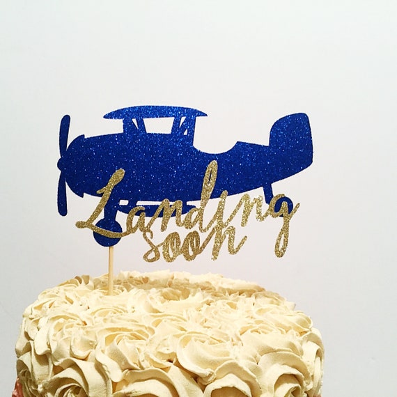 Landing Soon Cake Topper Landing Soon Baby Shower Etsy