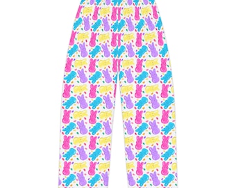 Pantalones de pijama con estampado de conejito: ropa de estar por casa colorida para mujer