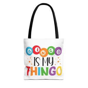 Bingo Tote Bag, Double Sided Design, Bingo Supply Tote, Cute Bingo Purse, Bingo Lover Gift, Funny Bingo Bag, Reusable Shopping Bag