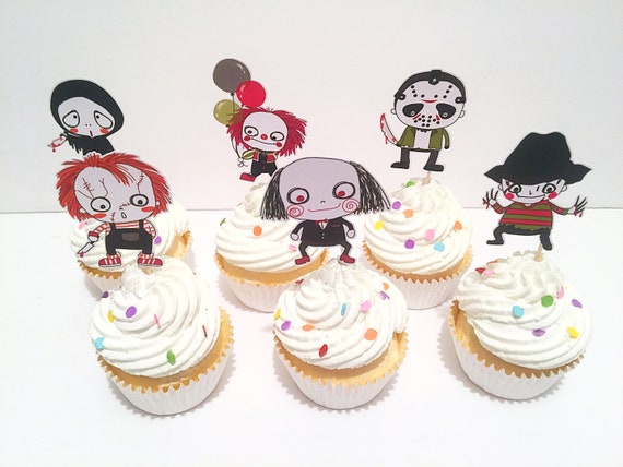 Horror Movie Inspired Cupcake Toppers Scary Movie Cupcake | Etsy