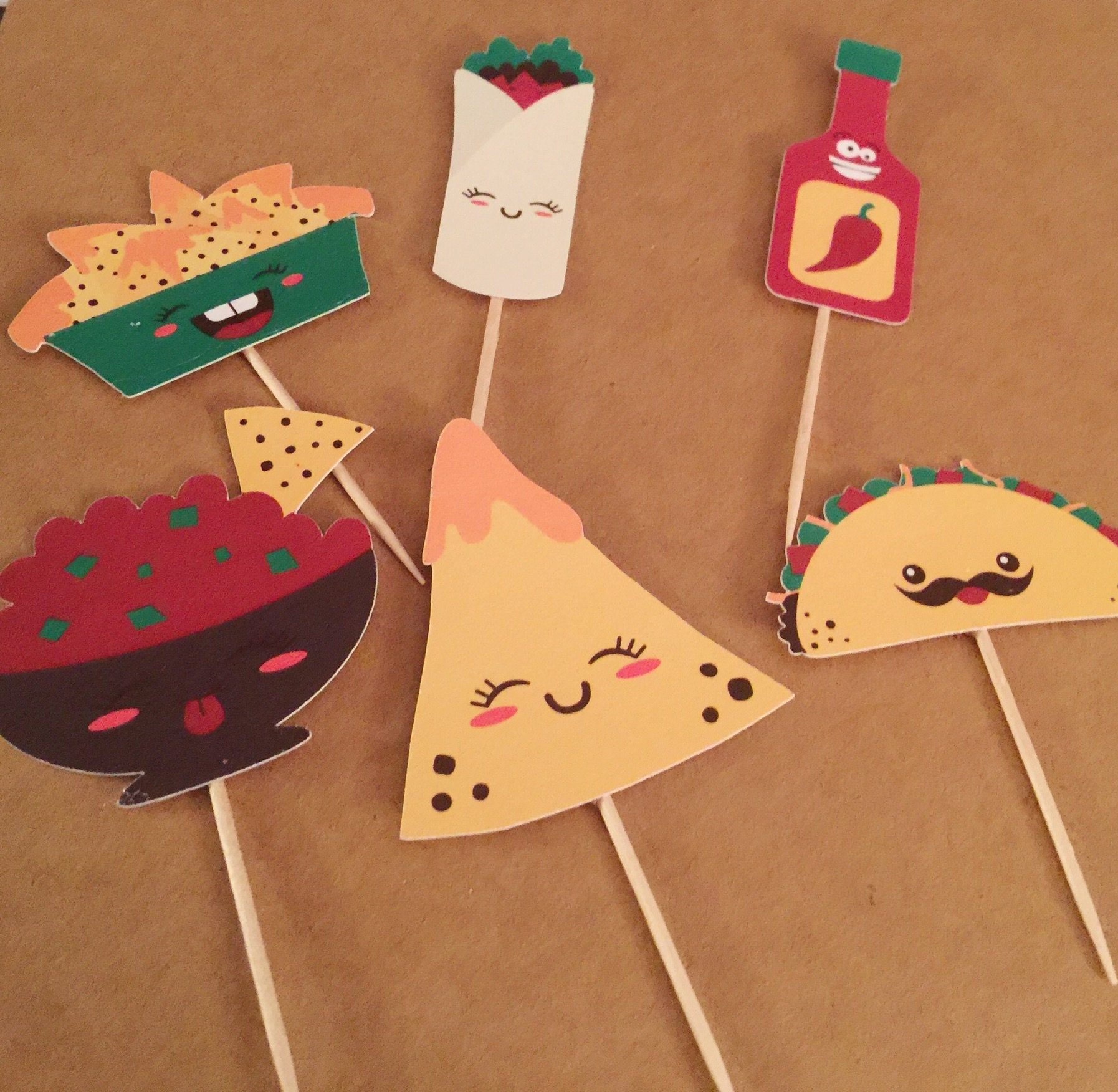 Fiesta Cupcake Toppers Taco Party Decorations Taco Twosday Etsy