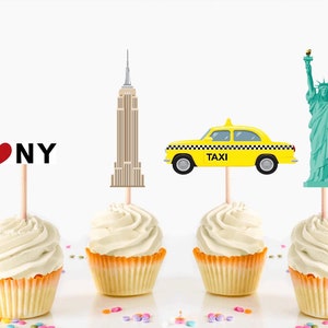 Love New York Cupcake Toppers, New York City Cupcake Toppers, New York City Theme