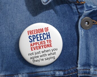 Freedom of Speech Pin Button: Political Advocacy Accessory